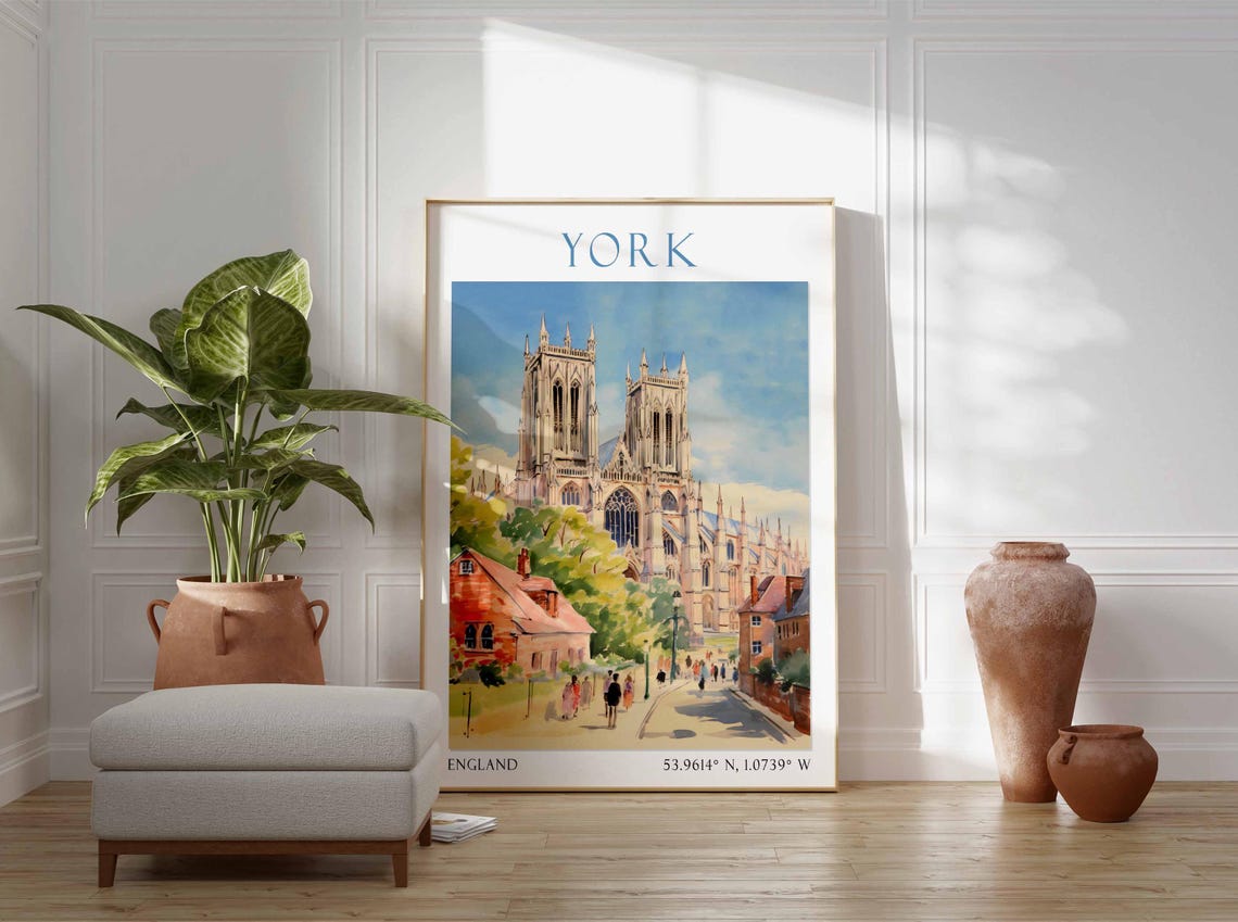 York Travel Print York Travel Poster England Wall Art United Kingdom Travel Decor York Travel Gift York Art Print British Wall Art - Image 2