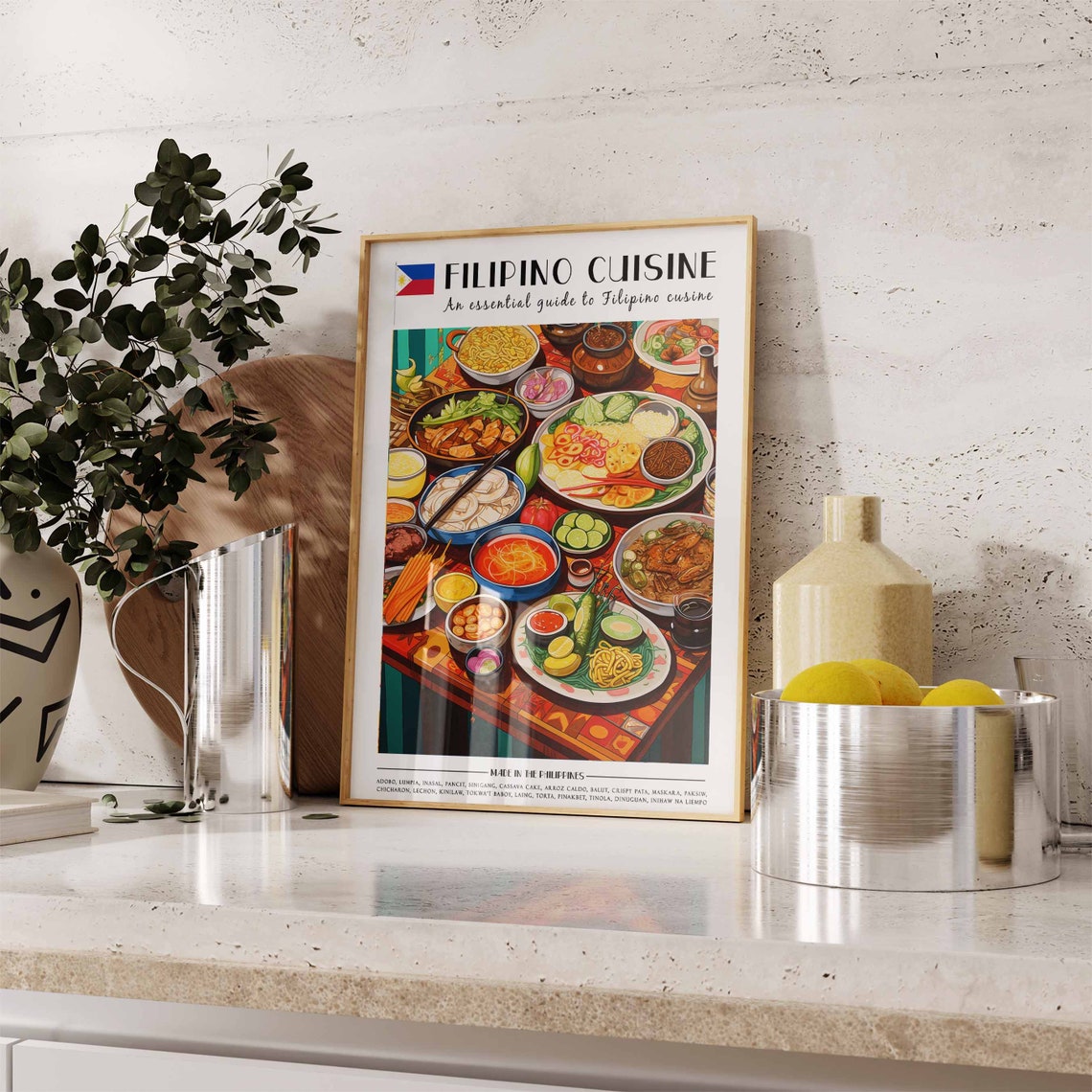 Food Print Filipino Food Poster Food Art Kitchen Decor Retro Wall Decor Kitchen Wall Art Vintage Filipino Food Wall Art Large Print - Image 2