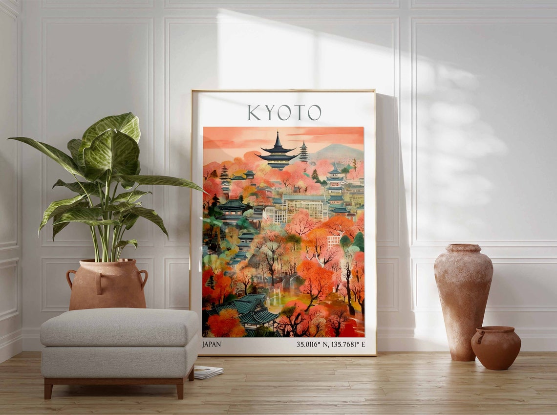Kyoto Travel Print Kyoto Travel Poster Japan Wall Art Japanese Travel Decor Travel Gift Japanese Wall Art Kyoto Wall Art Asian Print - Image 2