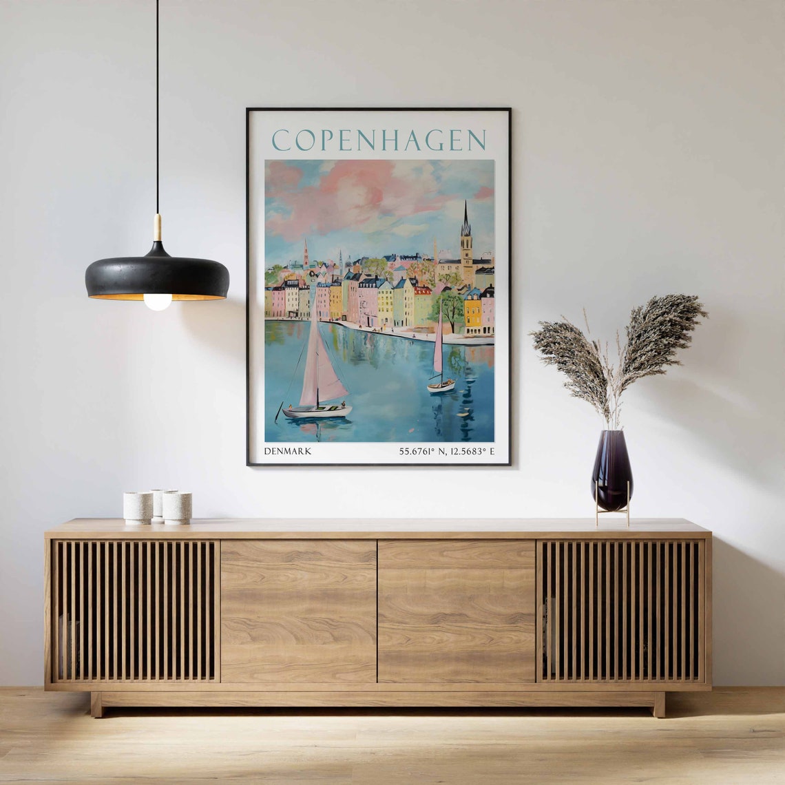 Copenhagen Travel Print Copenhagen Travel Poster Denmark Wall Art Scandinavian Travel Decor Copenhagen Travel Gift Vintage Travel Decor - Image 2