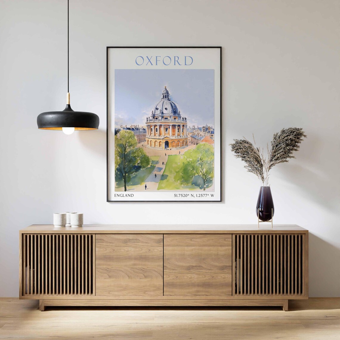Oxford England Historic Radcliffe Camera Watercolor Travel Poster - Image 2
