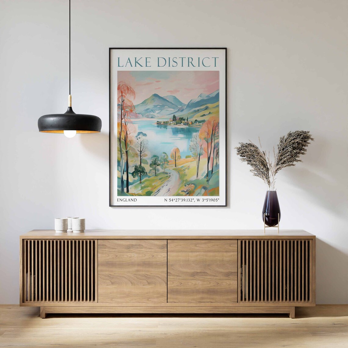 Lake District Mountain Lake Autumn Fells England Travel Poster - Image 3
