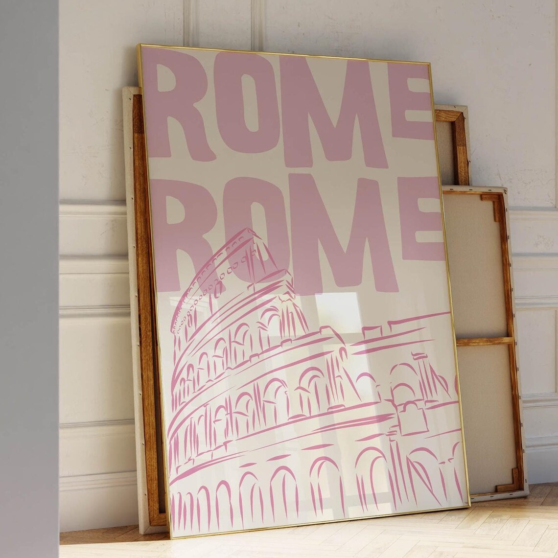 Rome Wall Art Print, Modern Retro Travel Poster