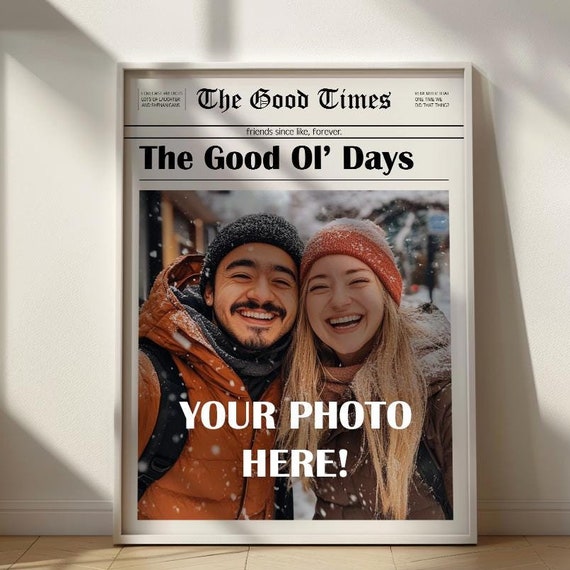 Customizable Newspaper Good Ol Days Gifts For Your Bff Gifts For Her Gifts For Him Personalized Best Friend Gifts Quick Gift