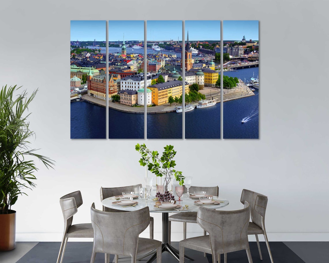 Stockholm Sweden Old Town Aerial Harbor Colorful Houses View Poster - Image 2