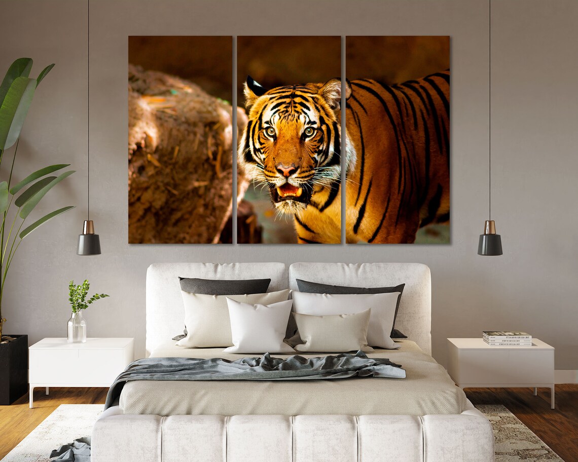 Majestic Tiger Close Up Portrait Golden Wildlife Photography Art Poster - Image 5