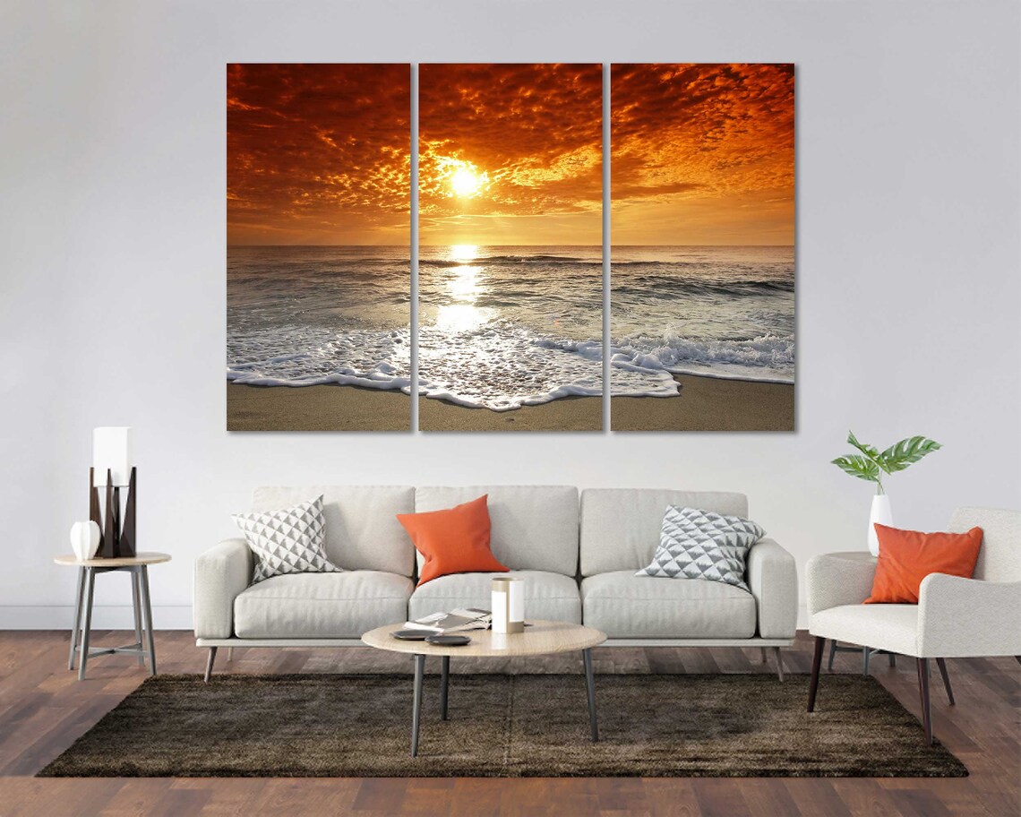 Beach At Sunset, Modern Travel Poster Art Print - Image 5