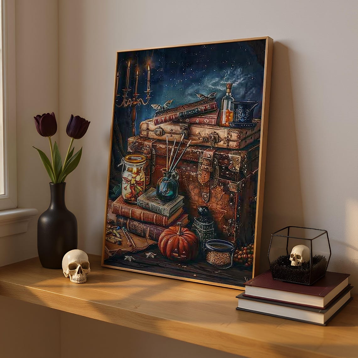 Vintage Witchcraft Books Potion Chest Magical Still Life Poster