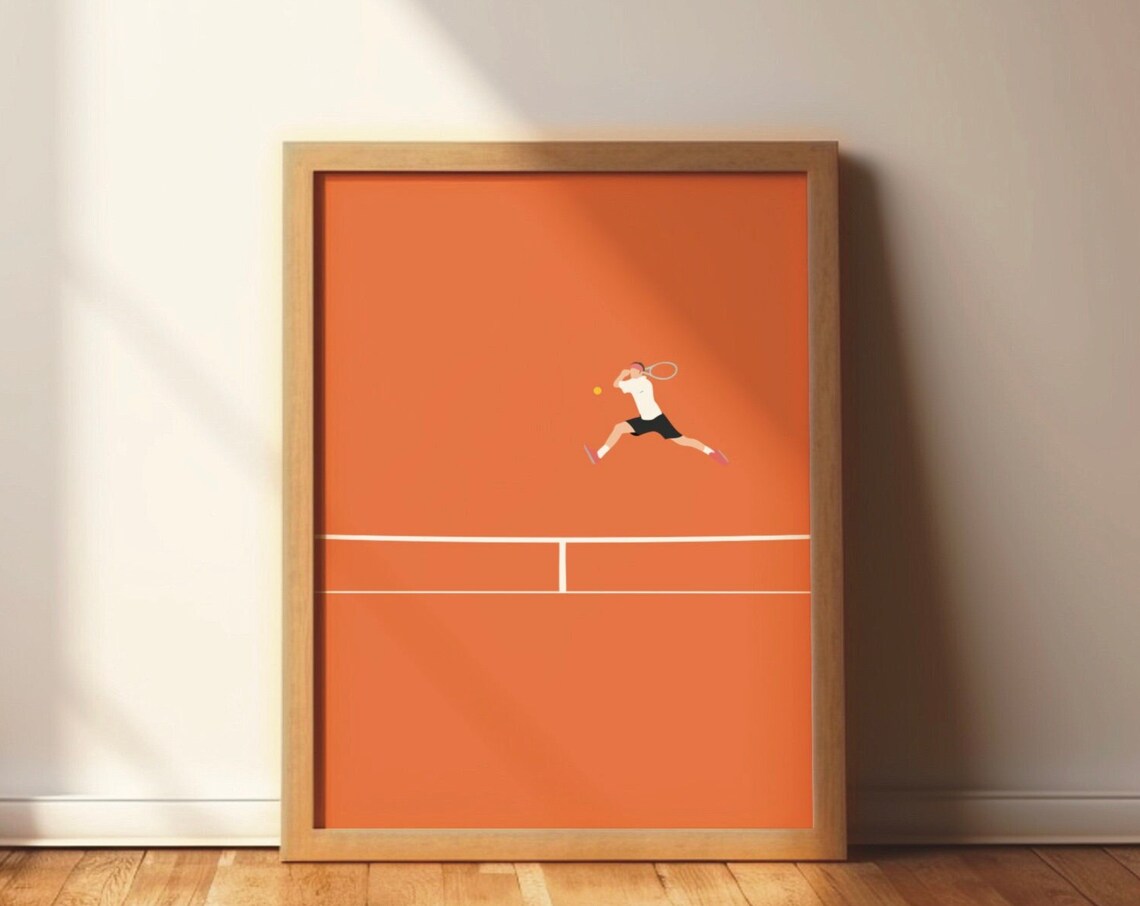 Tennis Player Backhand Poster, Minimal Modern Art - Image 5