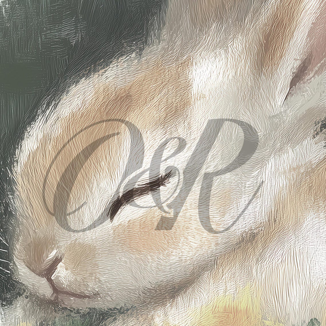 Vintage Easter Bunny In Wild Flower Meadow Print Cute Sleepy Rabbit Painting Wall Art Pastel Bunny Spring Decor Prints - Image 5