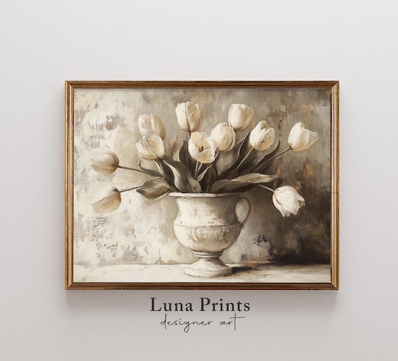 Spring Tulips Vintage Floral Art Print