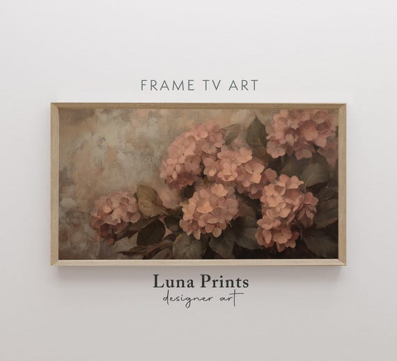 Moody Spring Hydrangeas Vintage Floral Art Print