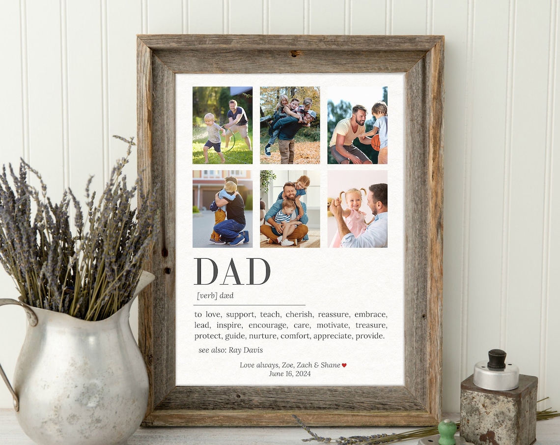 Personalized Dad Verb Photo Collage Definition Family Gift Print
