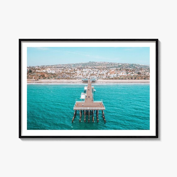 San Clemente California Pier Aerial Turquoise Ocean Photo Poster