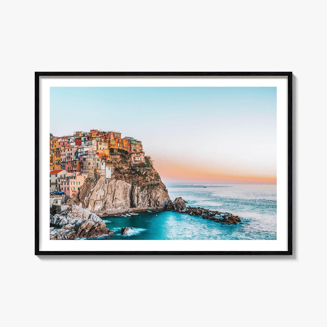 Manarola Cinque Terre Sunset Colorful Cliffside Village Photo Poster