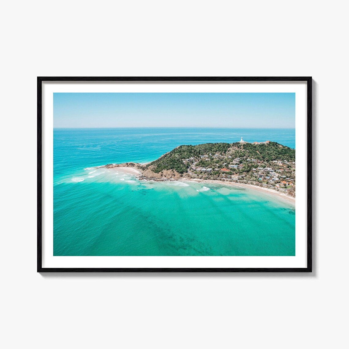 Byron Bay Australia Aerial Lighthouse Headland Turquoise Ocean Poster