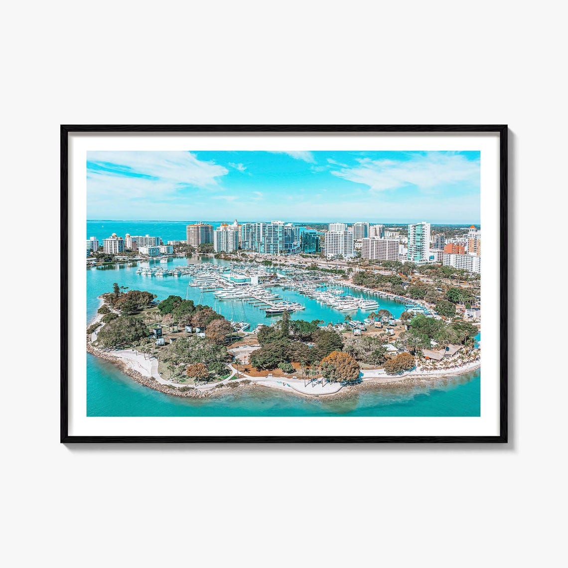 Florida Marina Park Aerial Turquoise Water City Photo Poster