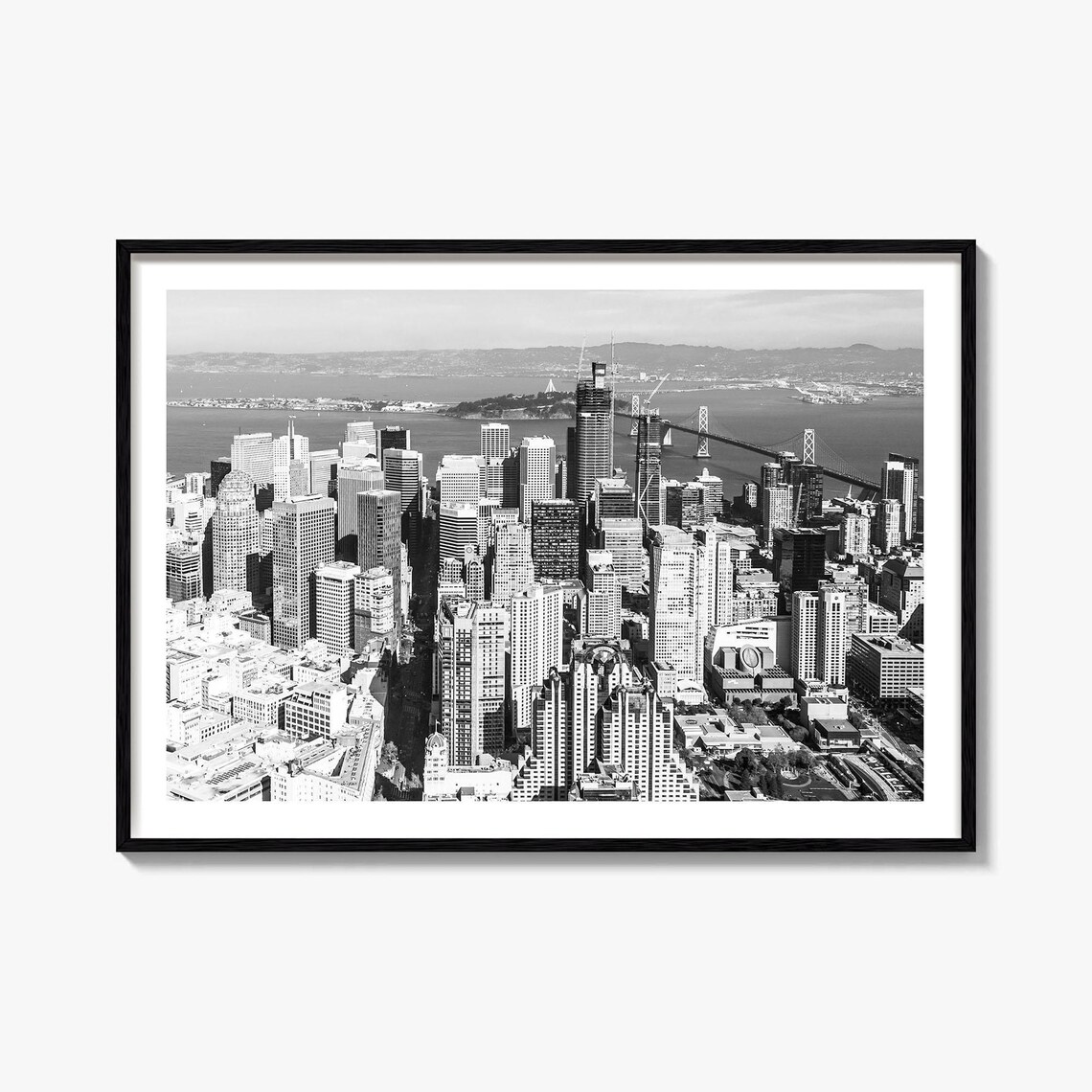 Bay Area Black And White Travel Poster