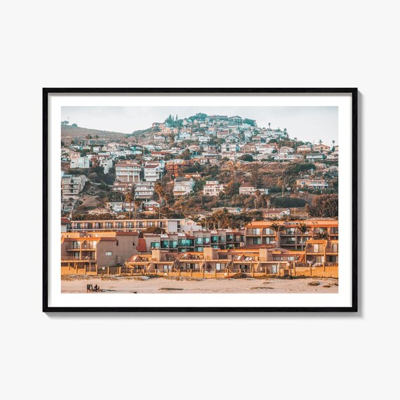Pismo Beach California Coastal Town Hillside Sunset Photo Poster