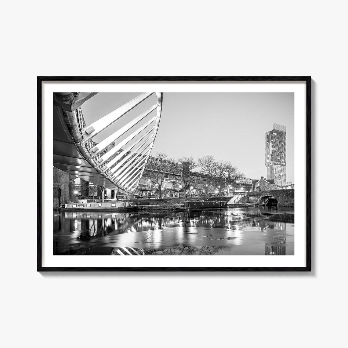 Manchester Black And White Travel Poster, England