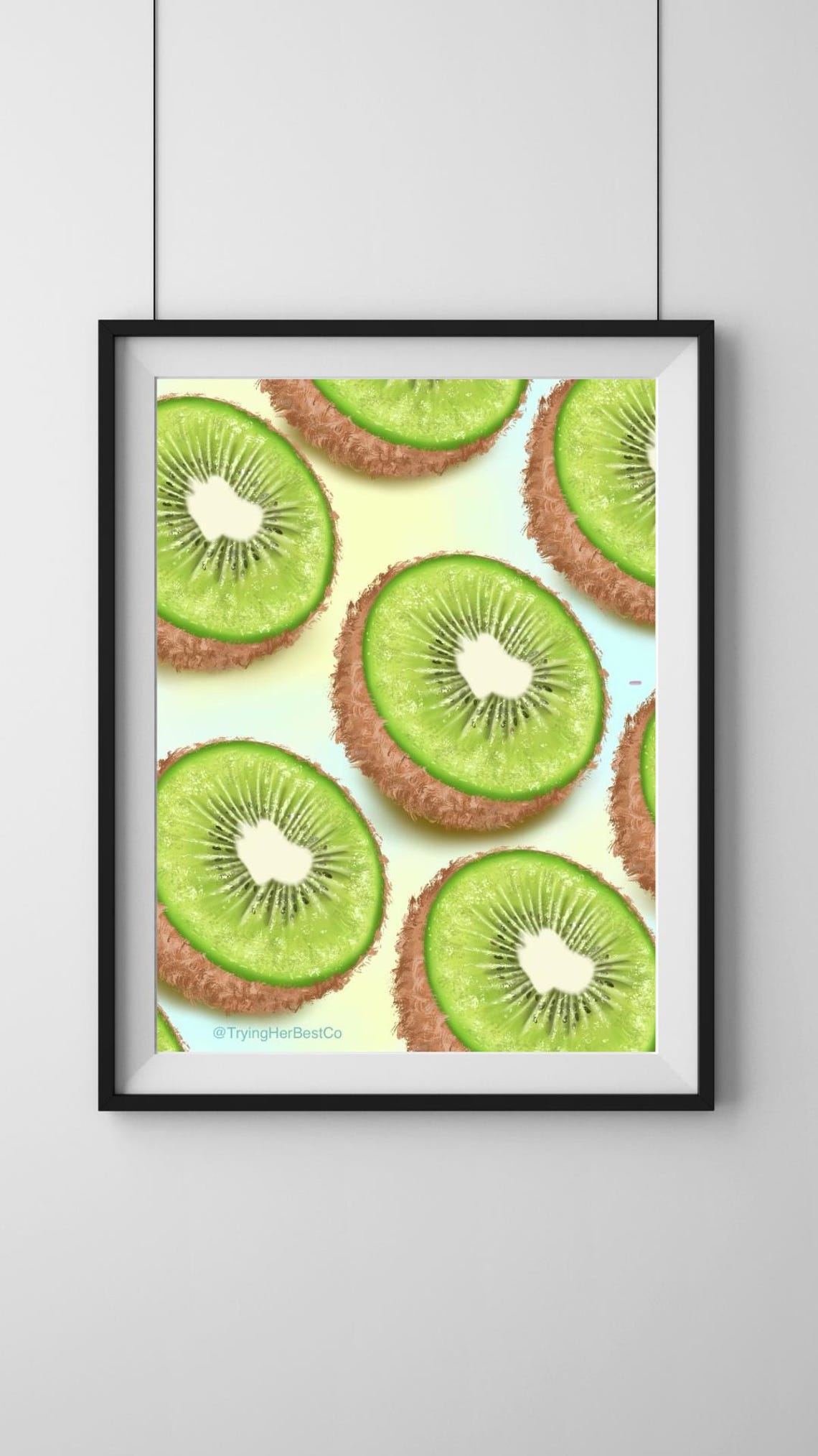 Kiwi Fruit Art Print, Tropical Kitchen Decor