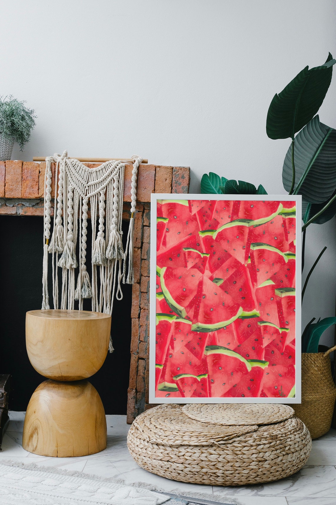 Watermelon Art Print, Summer Fruit Kitchen Decor - Image 3