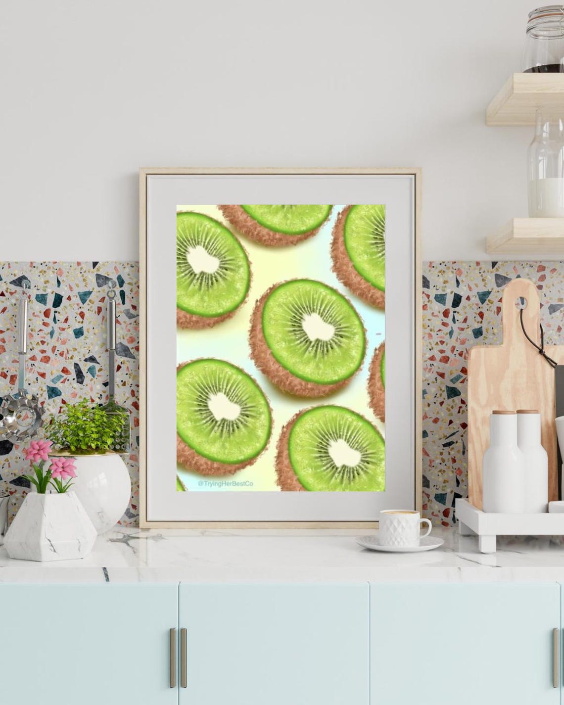 Kiwi Fruit Art Print, Tropical Kitchen Decor - Image 4