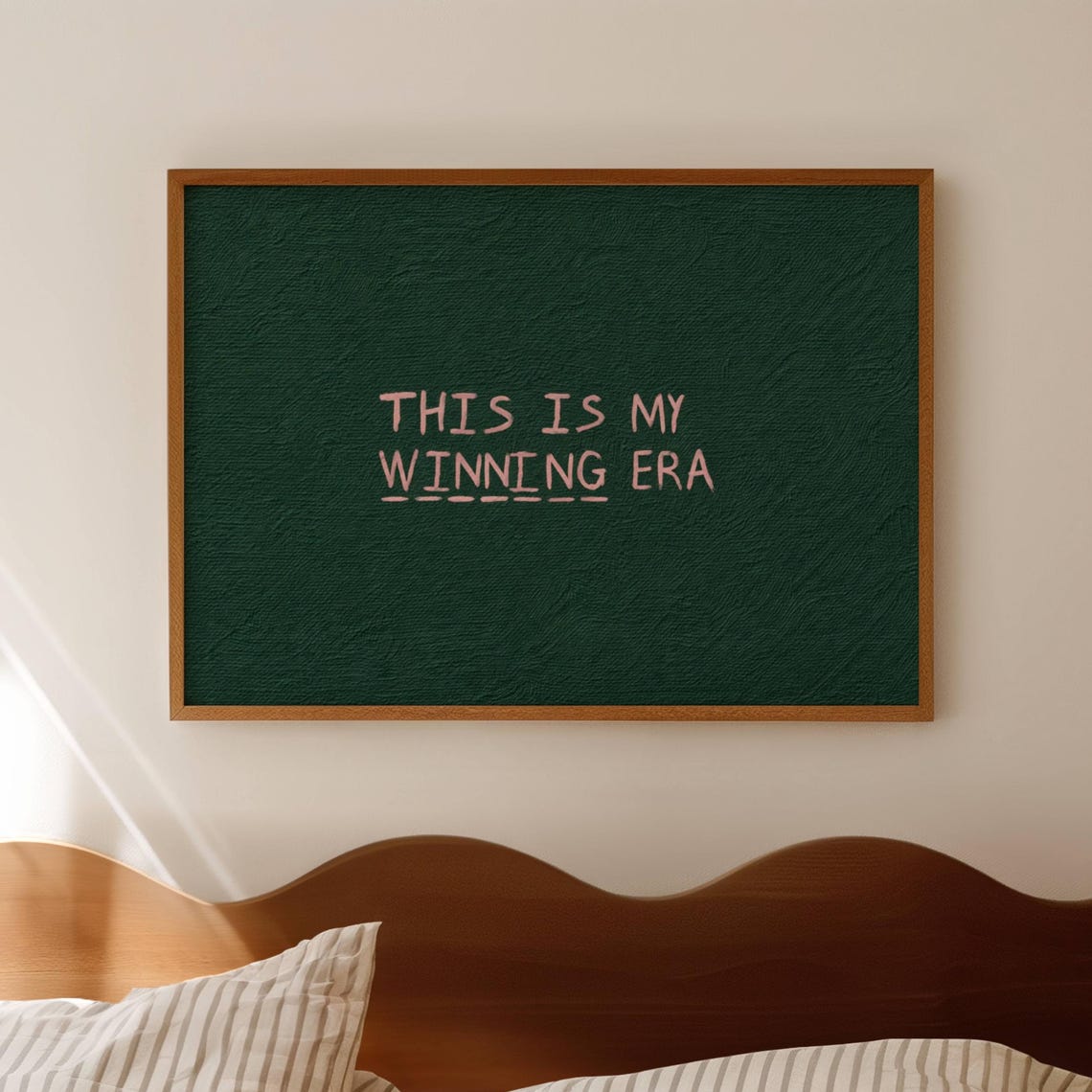 This Is My Winning Era Dark Green Motivational Quote Wall Art