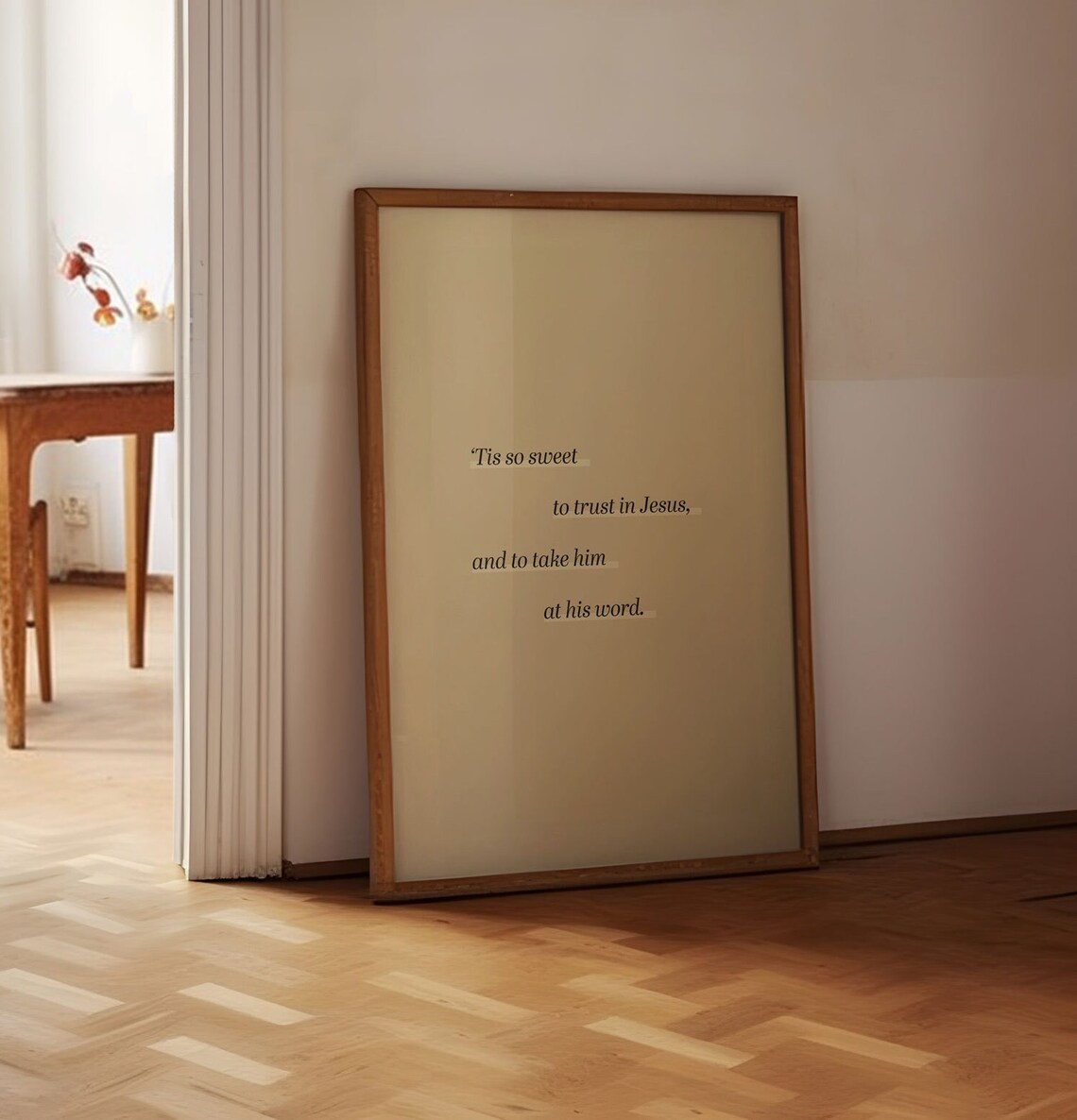 Tis So Sweet To Trust In Jesus Hymn Lyric Minimalist Christian Wall Art - Image 3