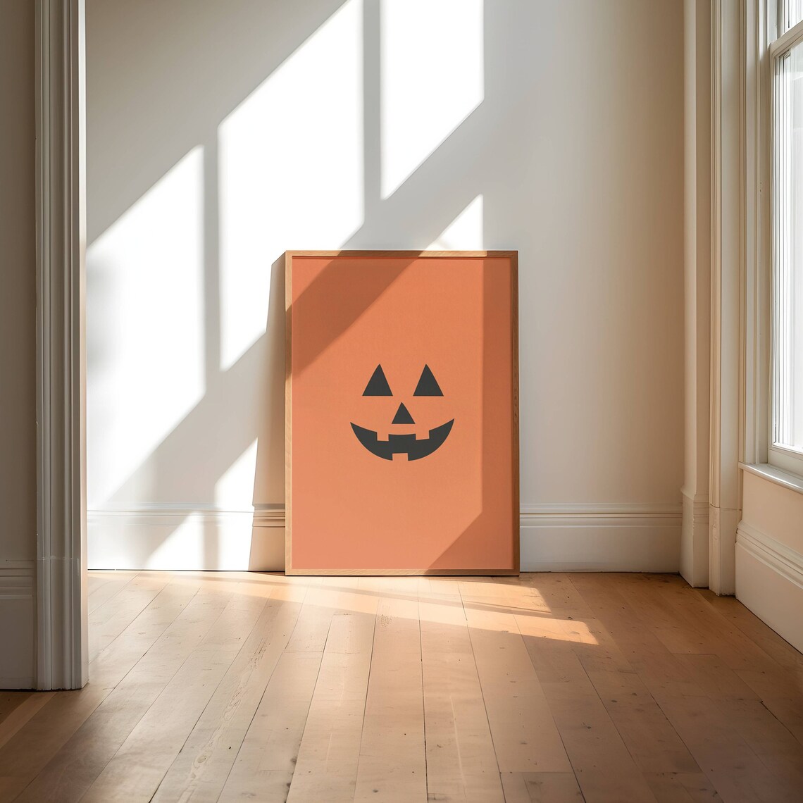 Jack O Lantern Face Poster, Classic Halloween Decor
