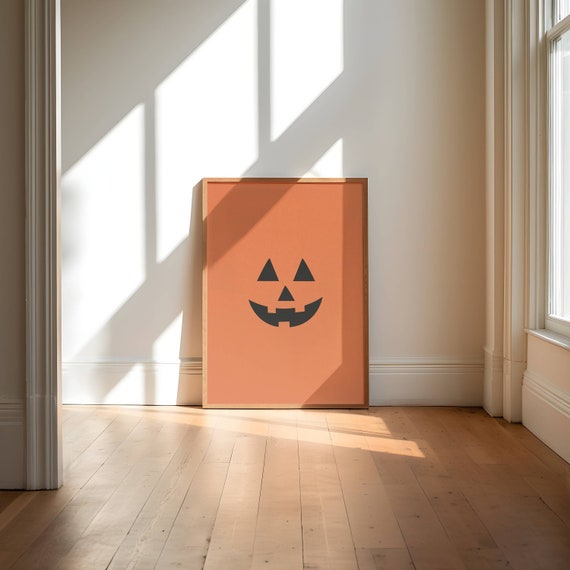 Jack O Lantern Face Poster, Classic Halloween Decor
