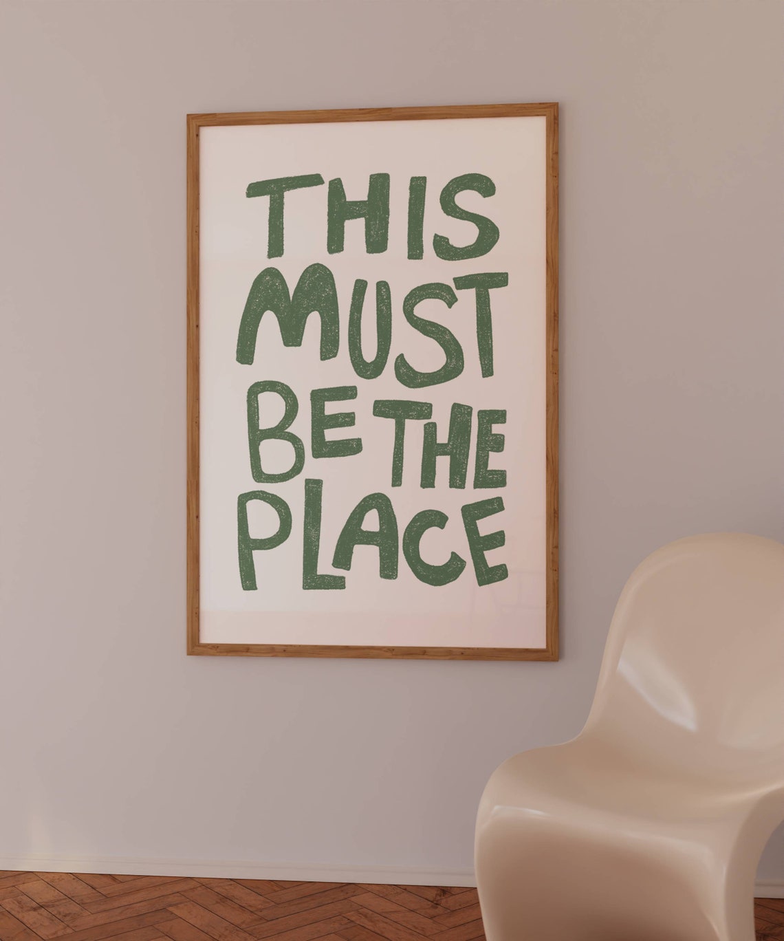 This Must Be The Place Green Quote Typography Wall Art Print Poster - Image 3