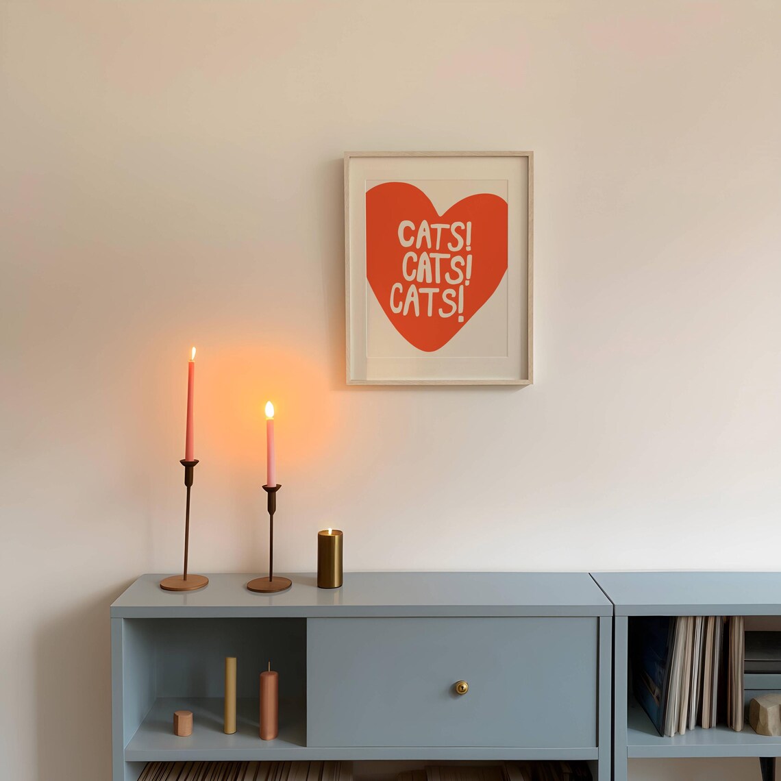 I Love Cats Art Print, Cat Illustration Home Decor - Image 2