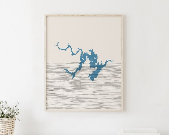 O H Ivie Lake Art Boho Print Picture Lakehouse Wall Decor