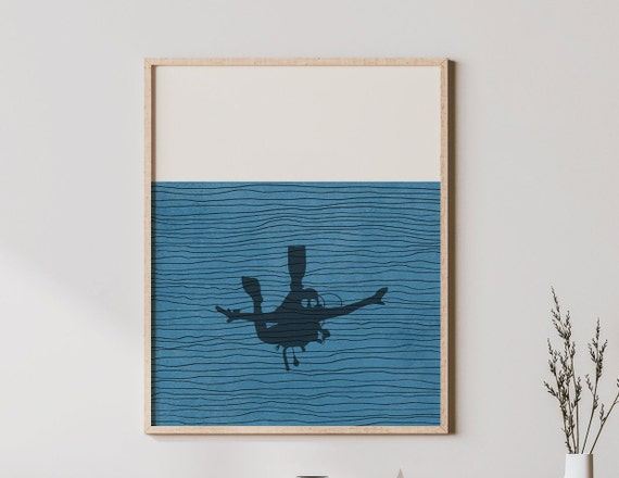 Boho Scuba Diver Minimalist Art Print