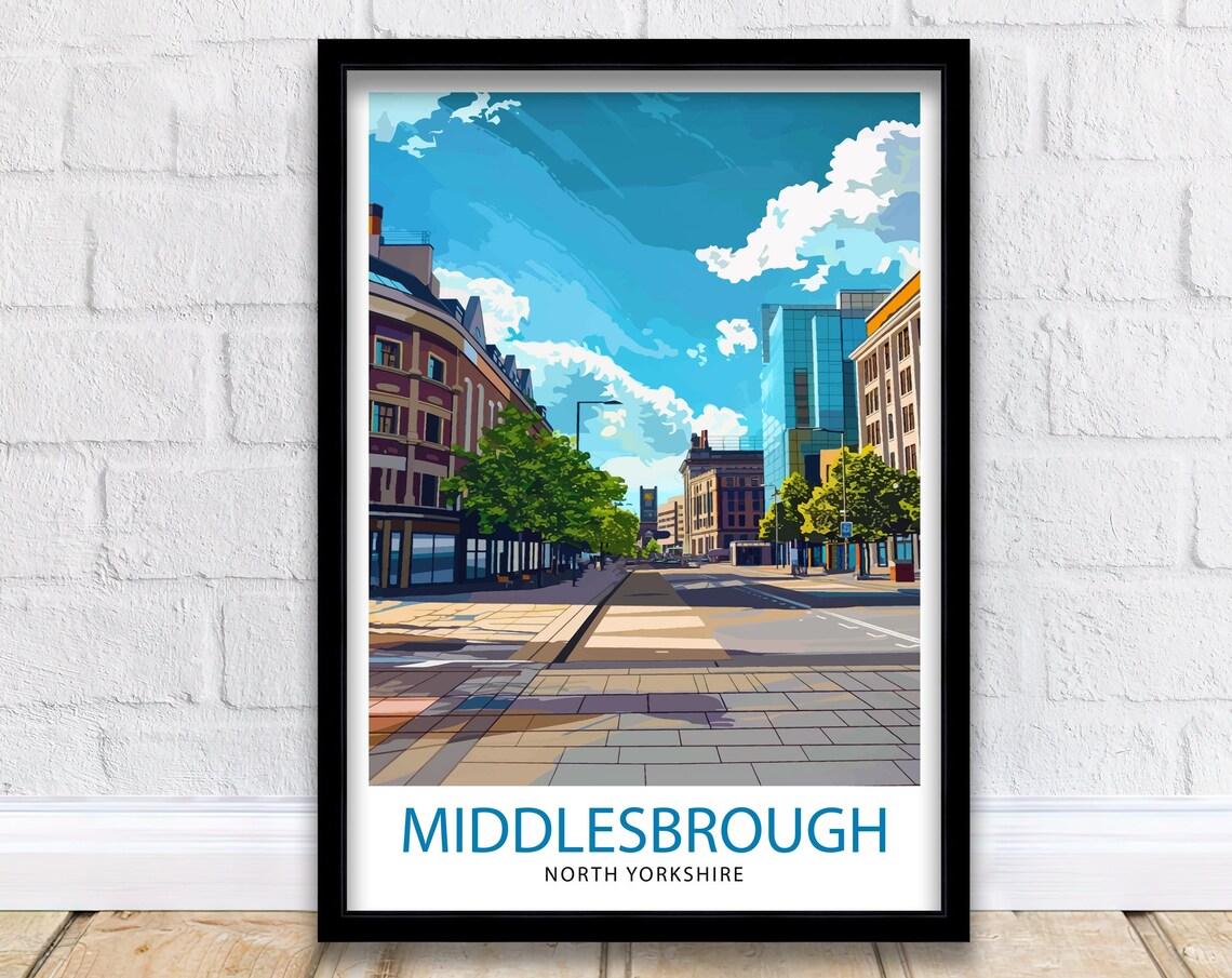 Middlesbrough England City Street Skyline Travel Beautiful Poster