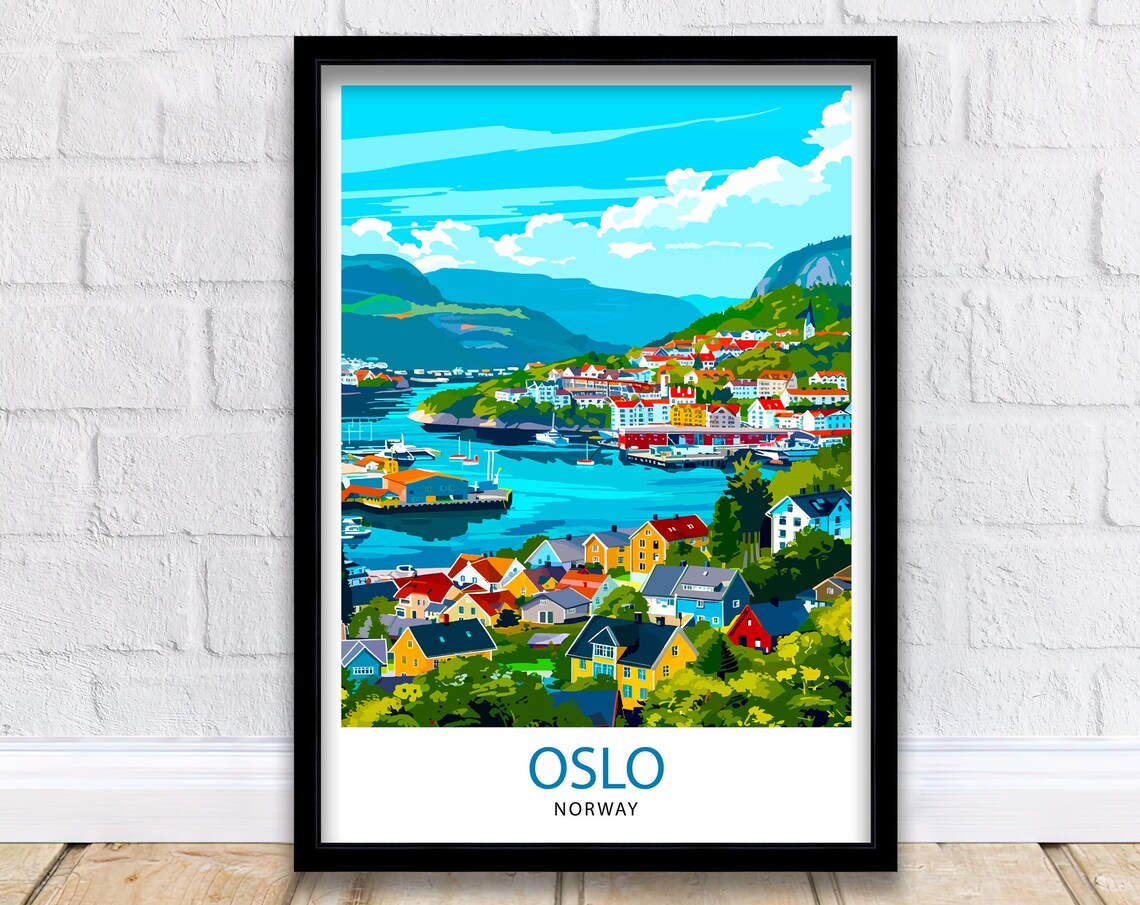Oslo Norway Travel Poster, Nordic City Wall Decor