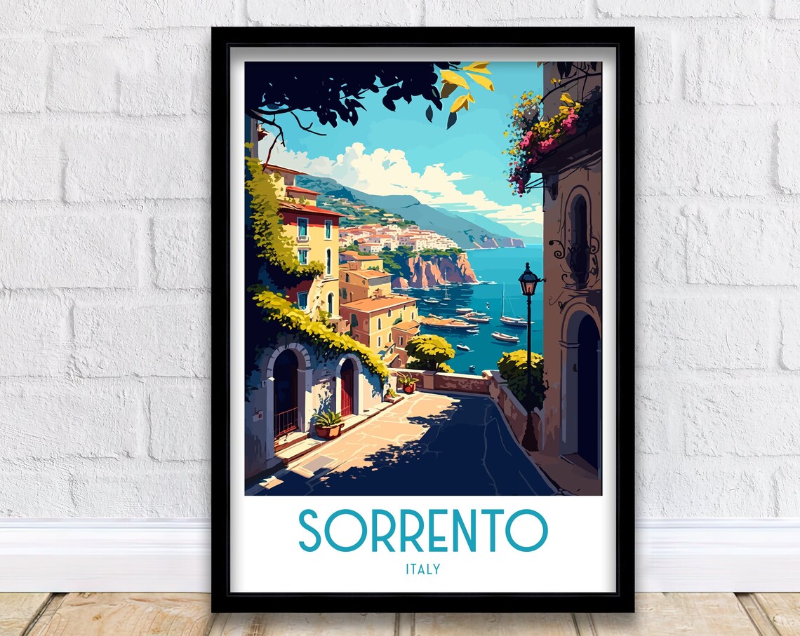 Sorrento Italy Travel Poster, Sorrento Wall Decor