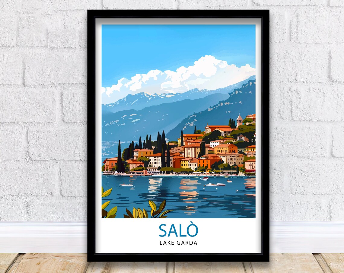 Lake Garda Italy Travel Poster, Salo Wall Decor