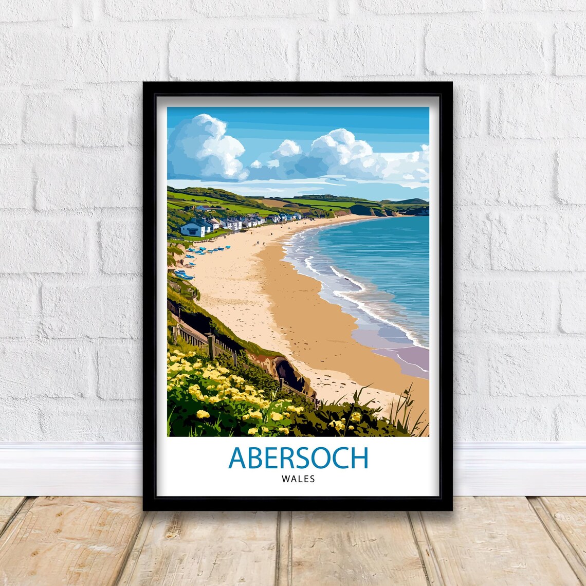 Abersoch Wales Travel Poster, Welsh Place Decor