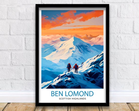 Ben Lomond Scottish Highlands Art Loch Lomond Trossachs Park Decor Ben Lomond Hiking Poster Scotland Nature Wall Print Highland Gift