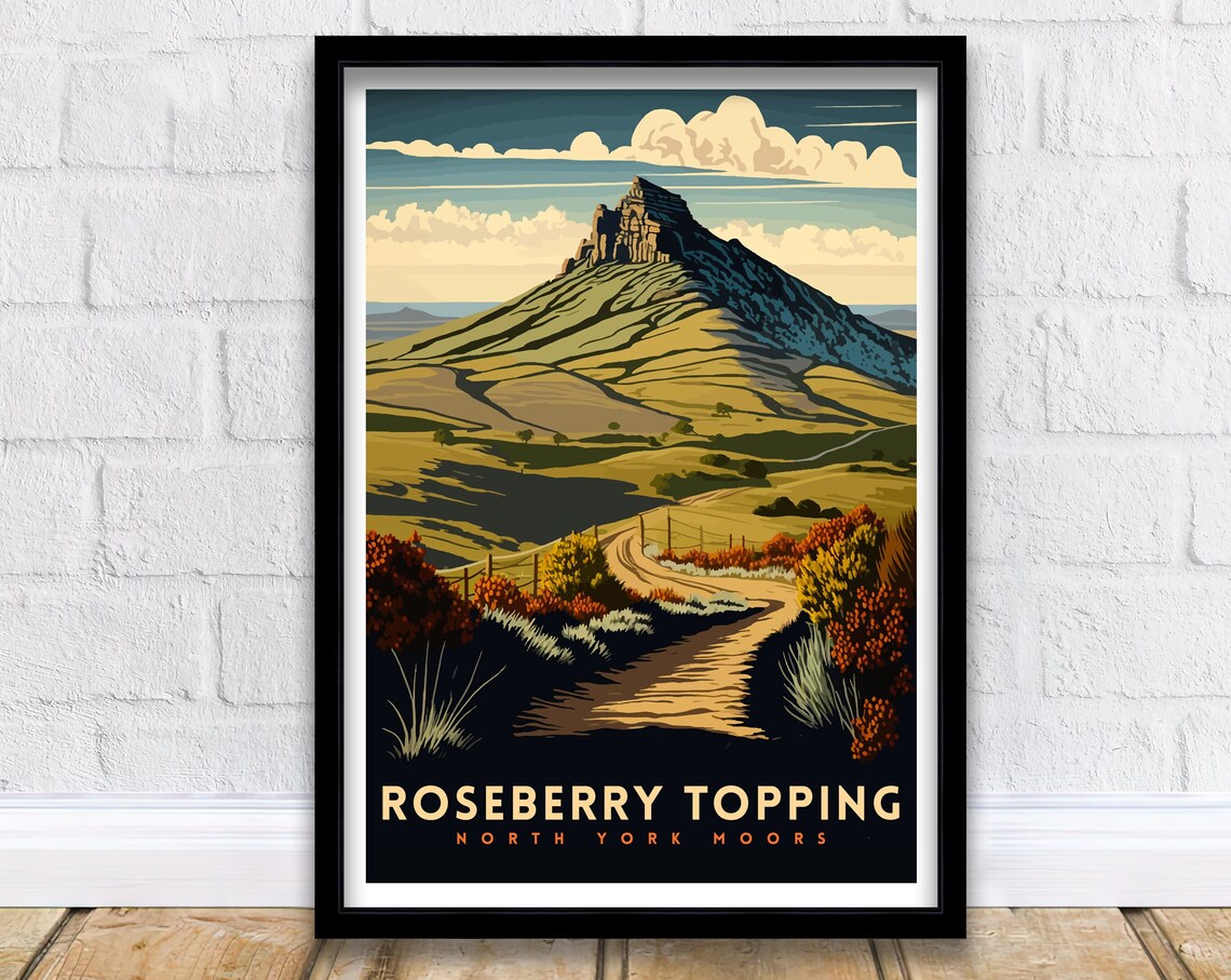 Roseberry Topping North Yorkshire Travel Poster