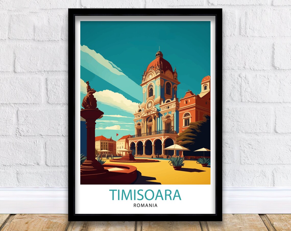 Timioara Romania Travel Poster, Europe Wall Decor