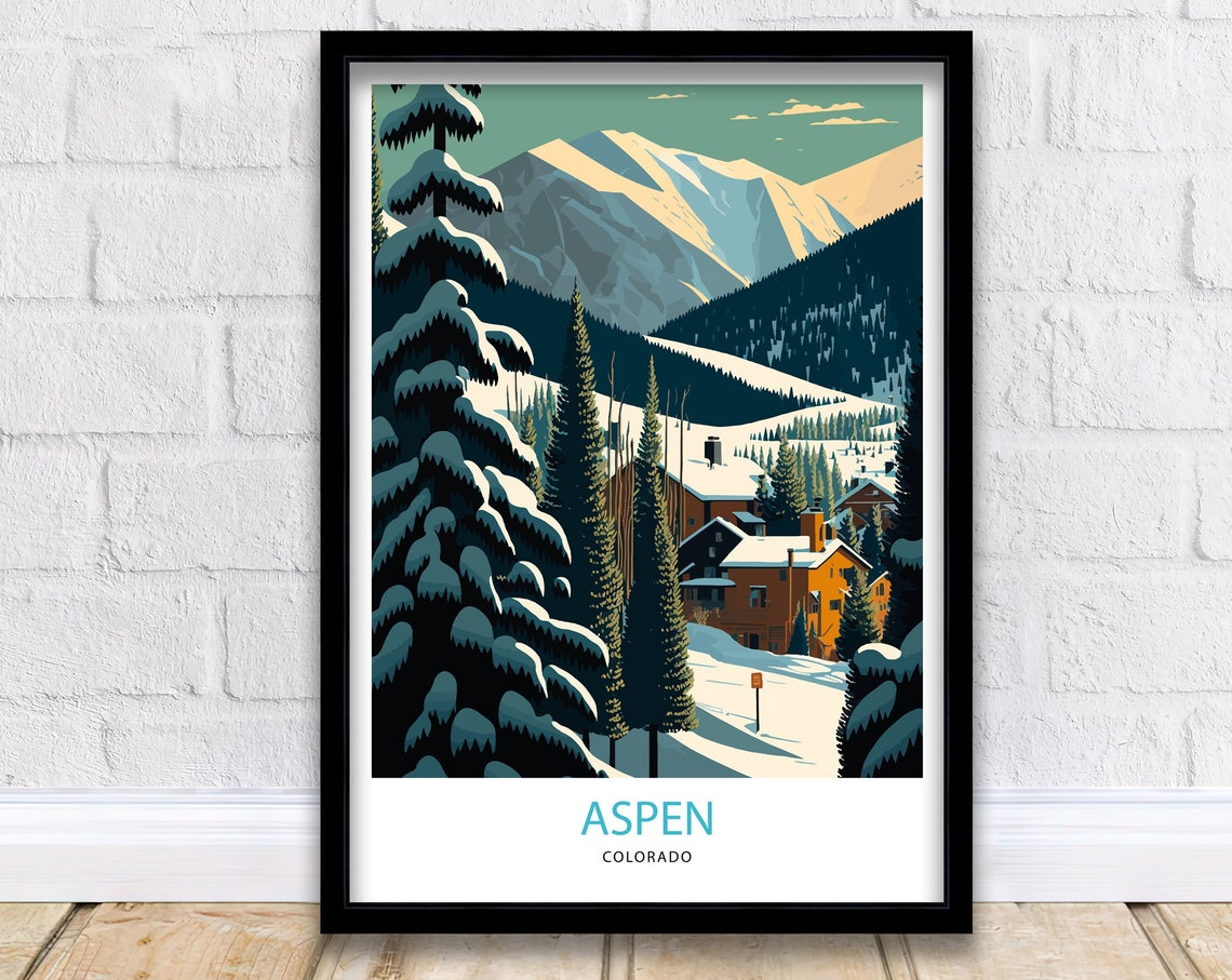 Aspen Art Print Aspen Aspen Art Aspen Print Aspen Poster Aspen Wall Art Aspen Colorado Travel Poster Aspen Painting