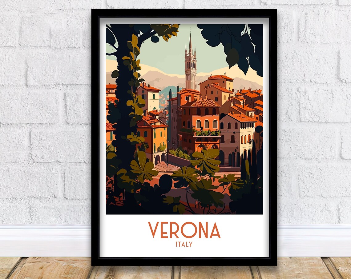 Verona Travel Poster, Italy Home Decor Print