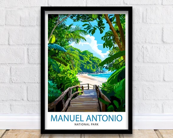 Manuel Antonio National Park Costa Rica Beach Jungle Tropical Poster