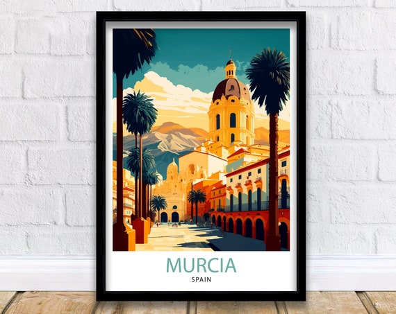 Murcia Spain Travel Poster, Illustration Art Print