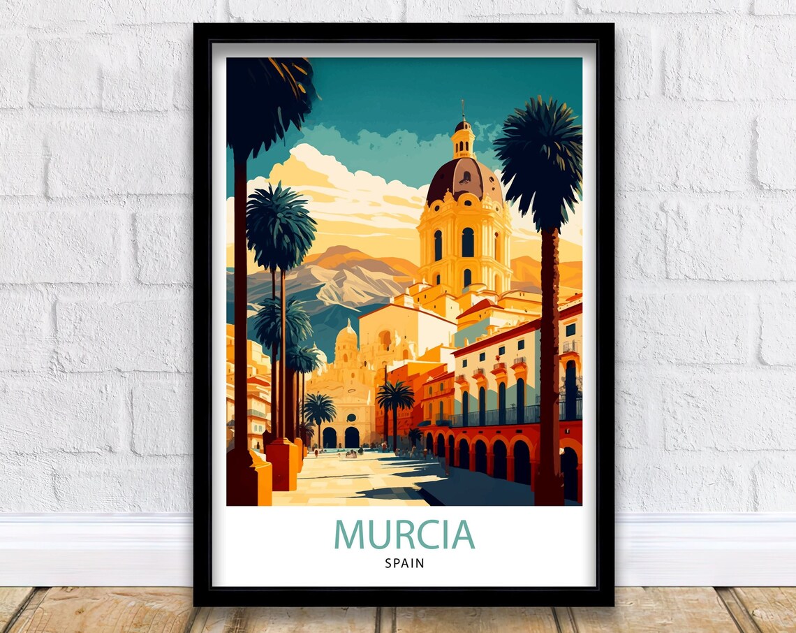 Murcia Spain Travel Poster, Illustration Art Print