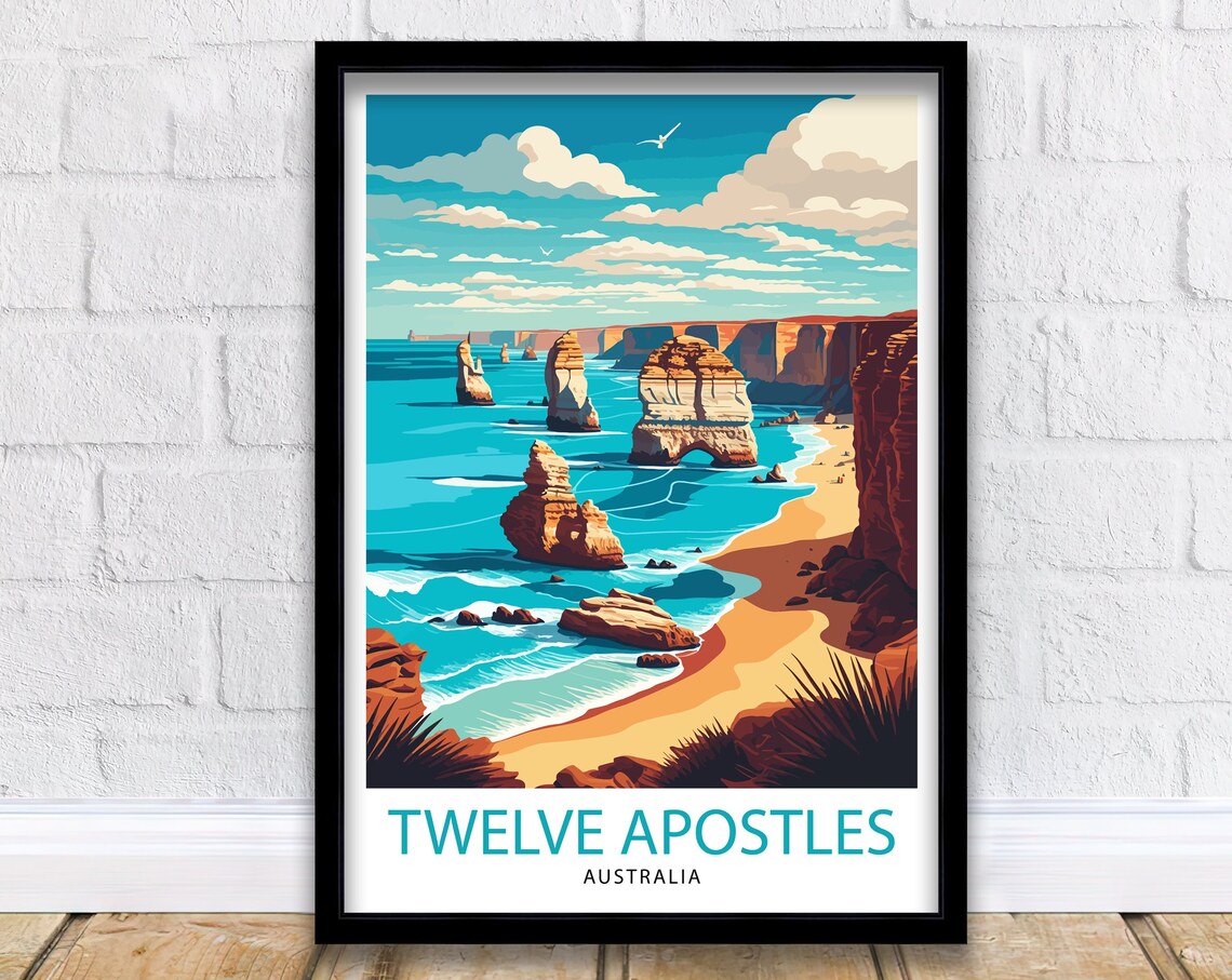 Twelve Apostles Australia Travel Poster, Landscape