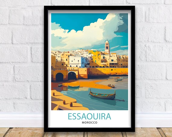 Essaouira Morocco Travel Poster, World Cultural Art